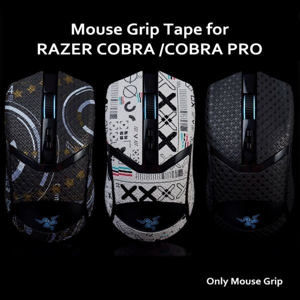 TBTL [해외] 잠자리마우스스티커 BTL 마우스 그립 테이프 RAZER COBRA PRO 스케이트 도마뱀 피부 스티커 미끄럼방지 땀 빨기 Pre Cut