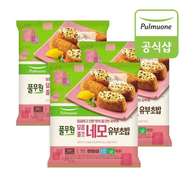풀무원 달콤쫄깃네모유부초밥 330g x 3개