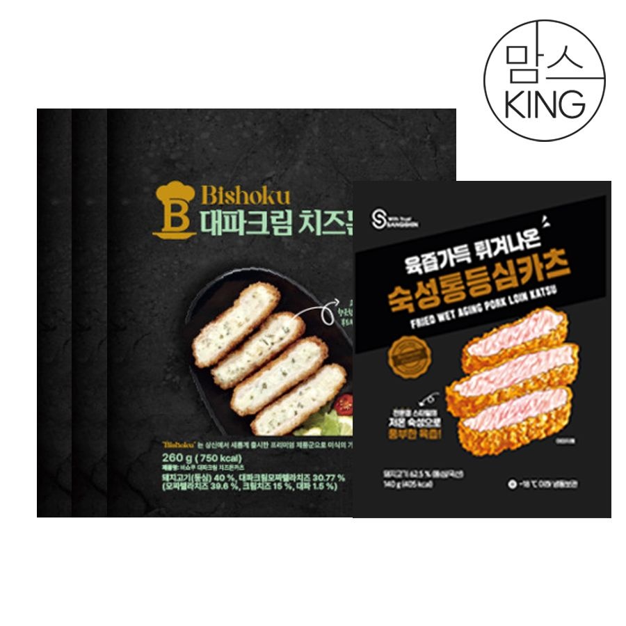 [롯데백화점] 맘스킹 [맘스킹] 상신 돈까스 비쇼쿠 대파크림 치즈돈카츠 260gX3팩+등심카츠 140g LE1221302540