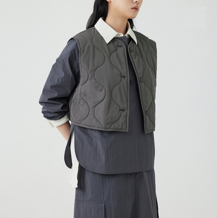 [JAJU] 자주 여 퀼팅 패딩 숏 베스트 2종택1