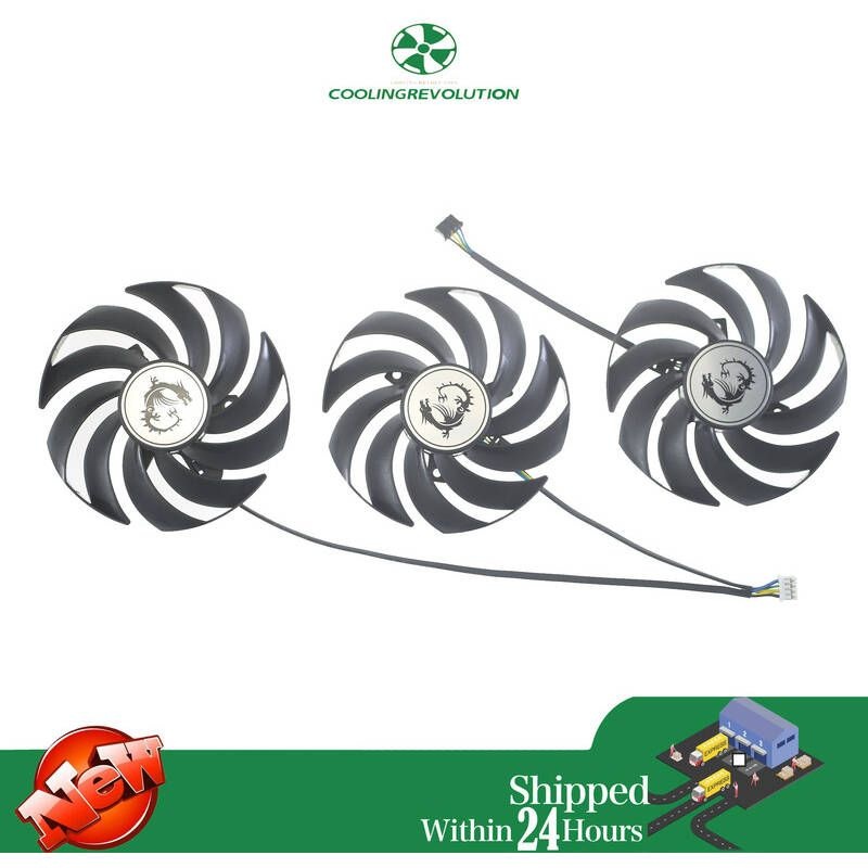 UnKnown [해외] 램방열판 MSI GeForce 지포스 RTX 3060 Ti 3070 3080 3090 GAMING X 트리오용 그래픽카드 선풍기 PLD09210B12HH DC12V 040A 4 핀