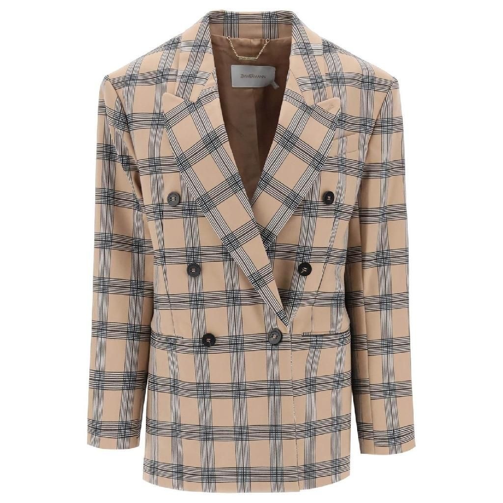 [해외] 짐머만 23FW Zimmermann 오버사이즈 Luminosity 자켓 with 체크 motif 8126JF231TACH TP565525127