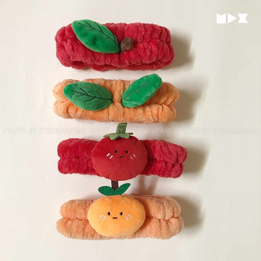 과일 토마토 귤 사과 세안밴드 극세사 샤워 세면 세수 목욕 우정템 커플템 부드러운 파자마파티