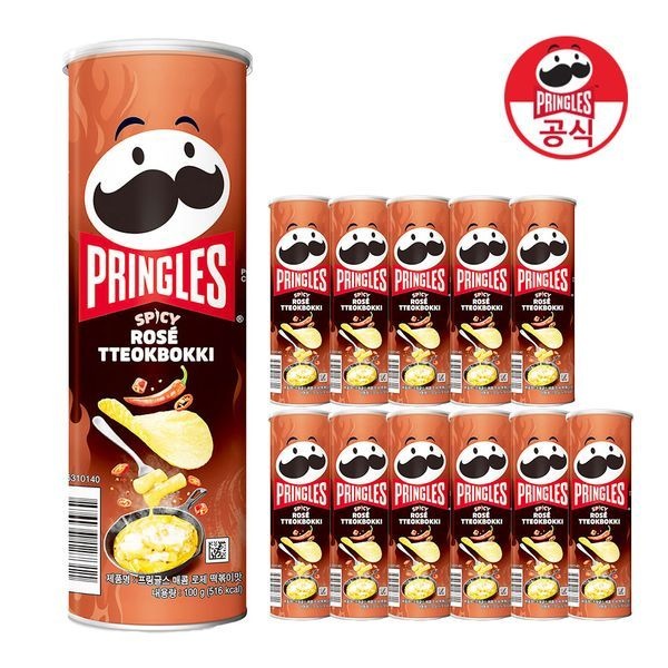 켈로그 [보리보리]프링글스 로제 떡볶이맛 100g 12개
