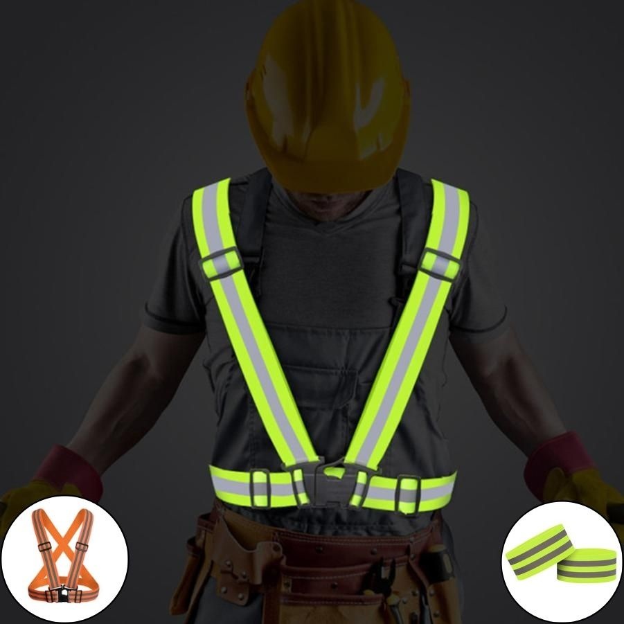 [포워드테크(oem)]형광 반사 안전조끼 반사띠 안전팔찌 야광 야간운동 노인일자리 공공근로 작업용 교통 공사장 단체주문