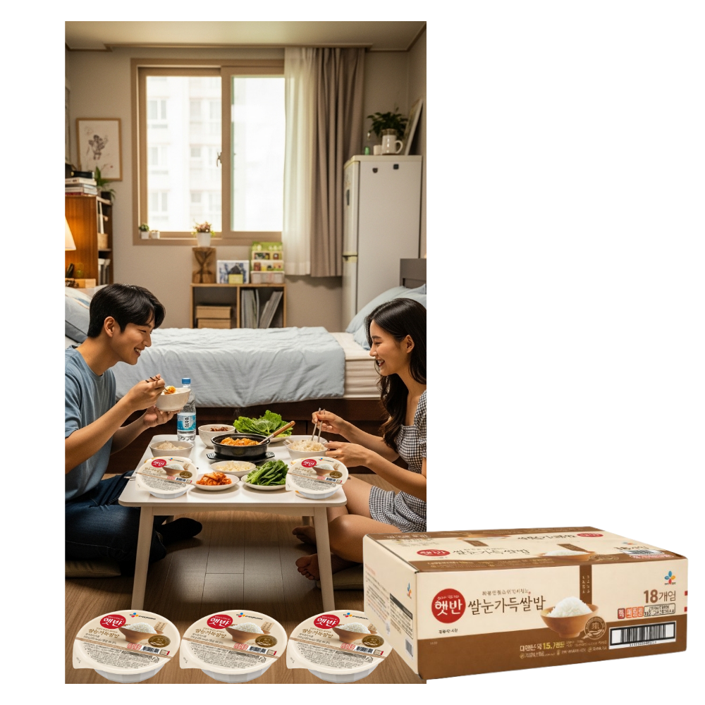 햇반 쌀눈 가득 쌀밥, 210g 18개입,36개입