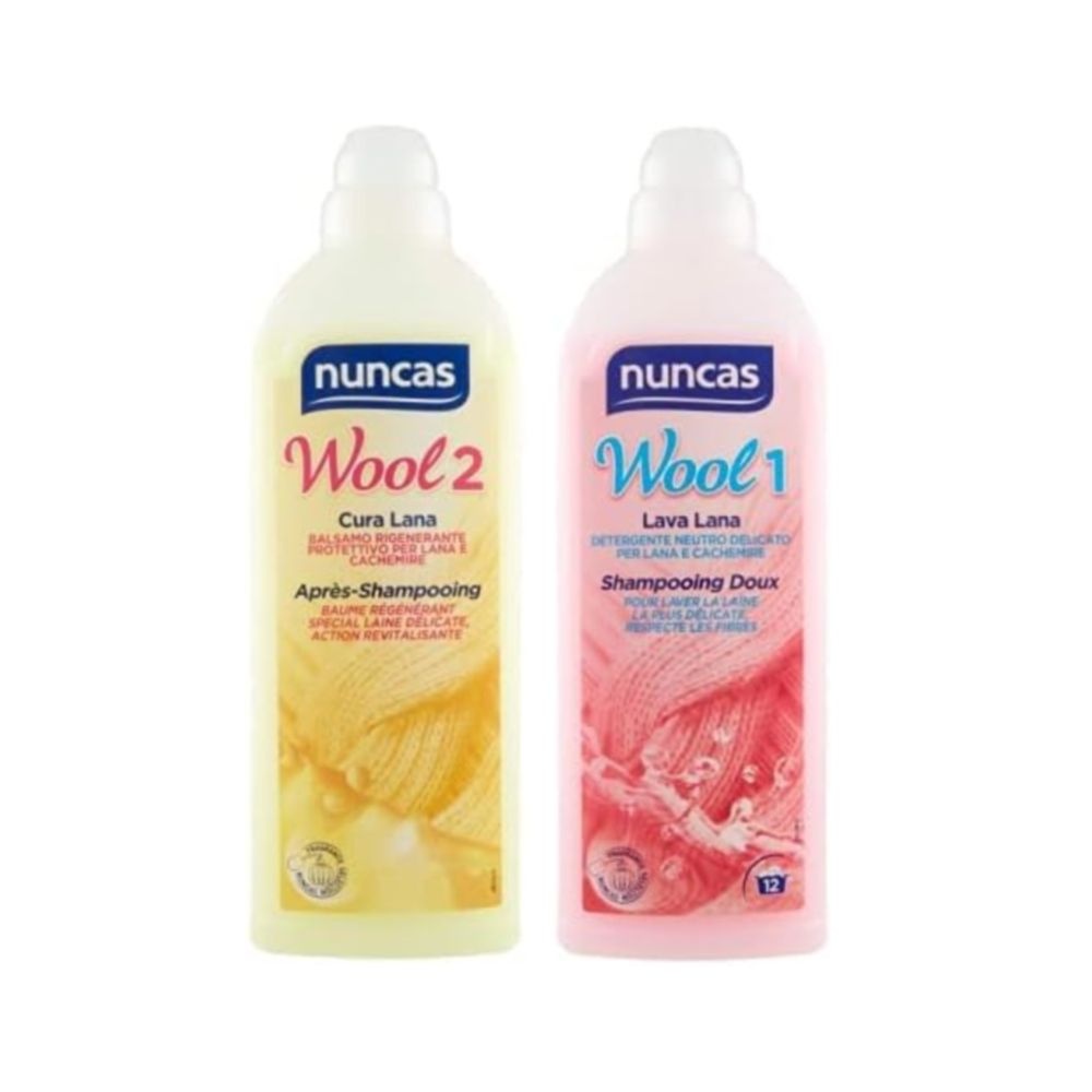 Nuncas 눈카스 2종 울 캐시미어 민감성 울샴푸 세탁 750ml 세트 이탈리아