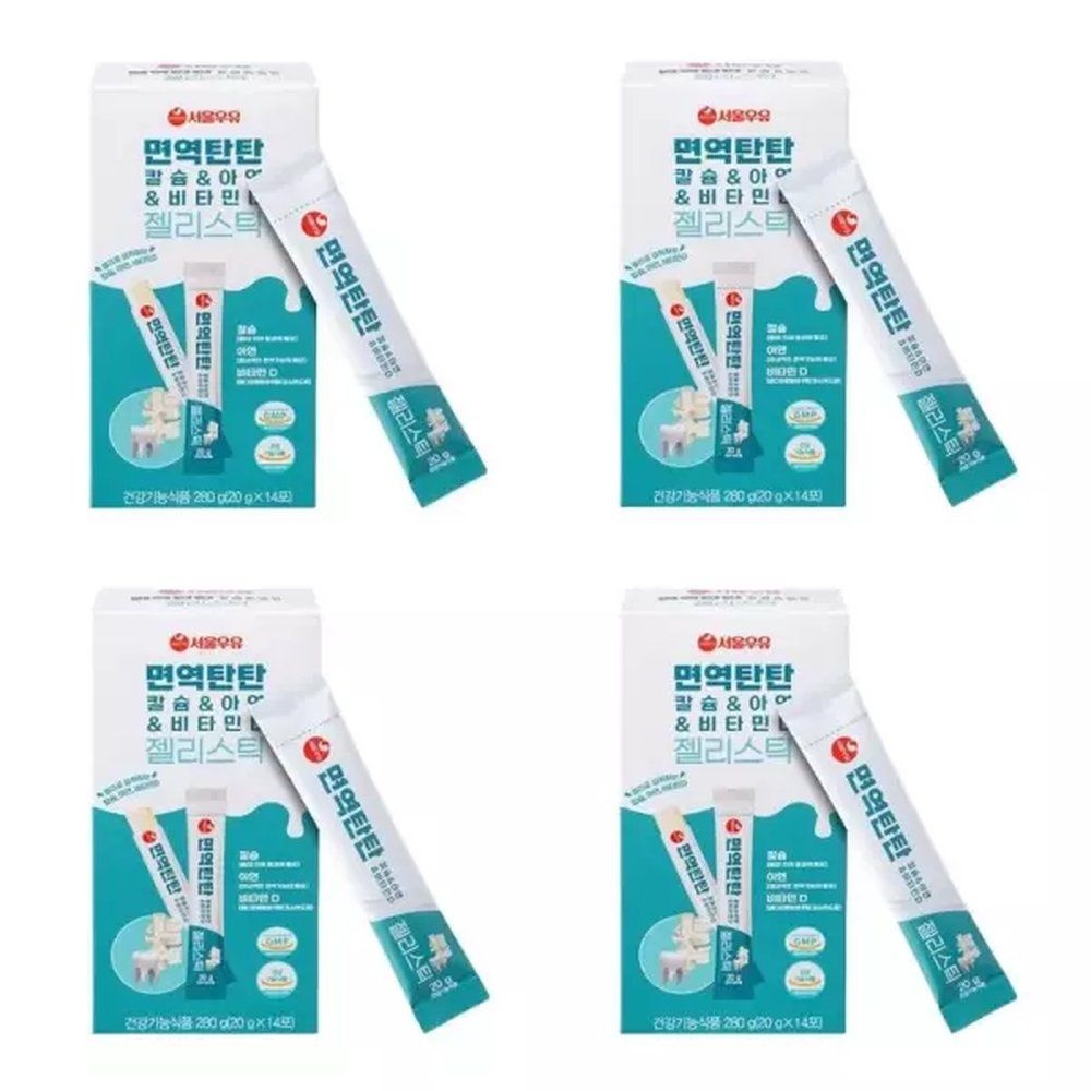 서울우유 서울우유 인생영양제 비타민D 칼슘 젤리스틱 아연 면역탄탄 20g 14p 4개