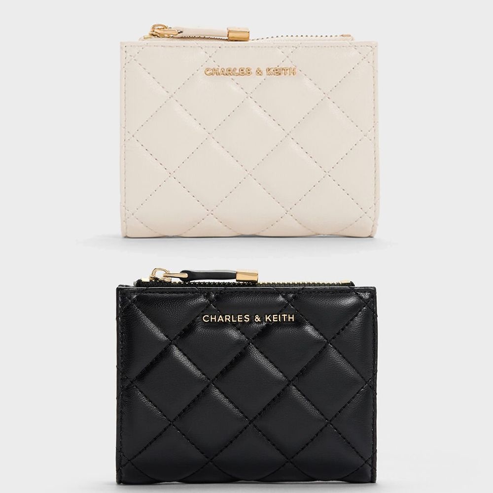 찰스앤키스 Alva 퀼팅 탑 지퍼 스몰 월렛 미니 지갑 여성 반지갑
