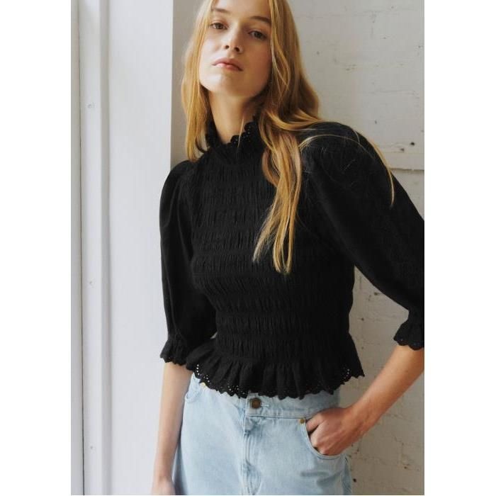 (세잔) [해외] 세잔 (세잔) 닐 블라우스 SEZANE X SEA NY BRODERIE UNIE NOIRE 3617000756294