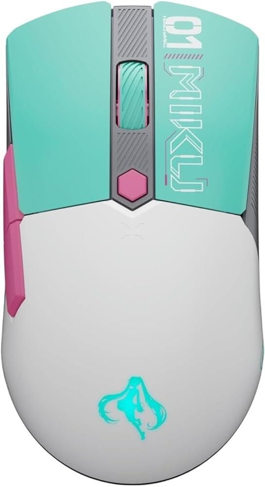 [해외] ASUS TUF 게이밍 하츠네 미쿠 에디션 미니 무선 마우스 - 오른손잡이용, 65g 경량, 컴팩트, 3중 모드 연결, 12K DPI, 최대
