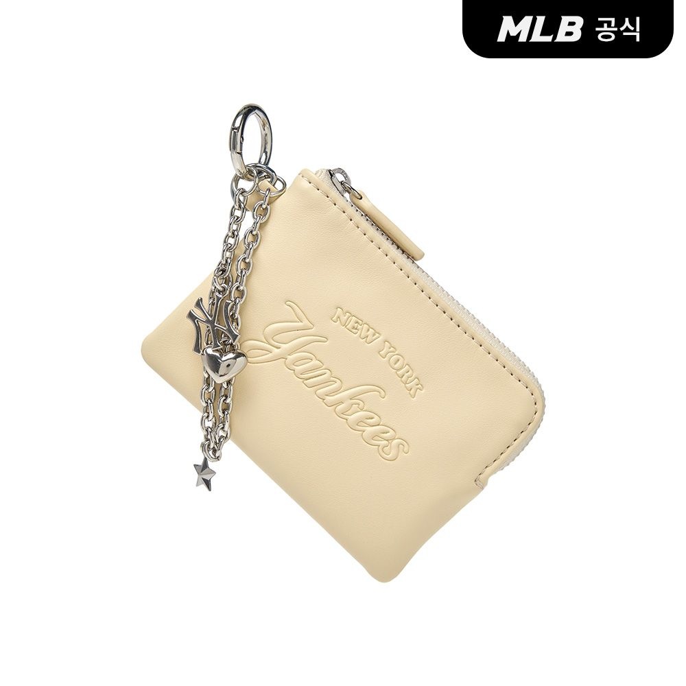 MLB [공식] 26N 베이직 카드 파우치 키링 NY (L.Yellow) 3APOC016N-50YEL