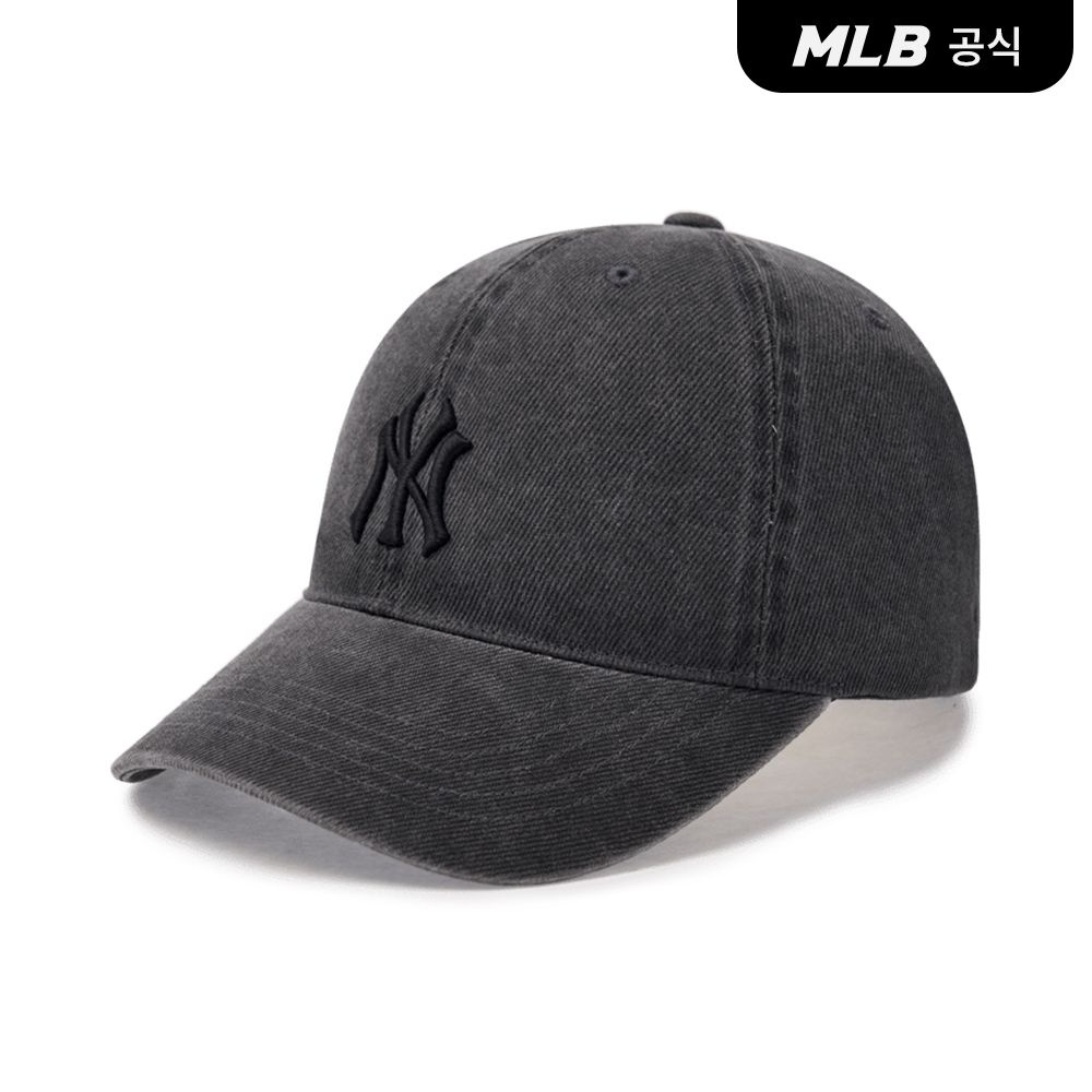MLB [카리나PICK][공식] 공용 베이직 워싱 언스트럭쳐 볼캡 NY (D.Grey) 3ACPVV14N-50GRD