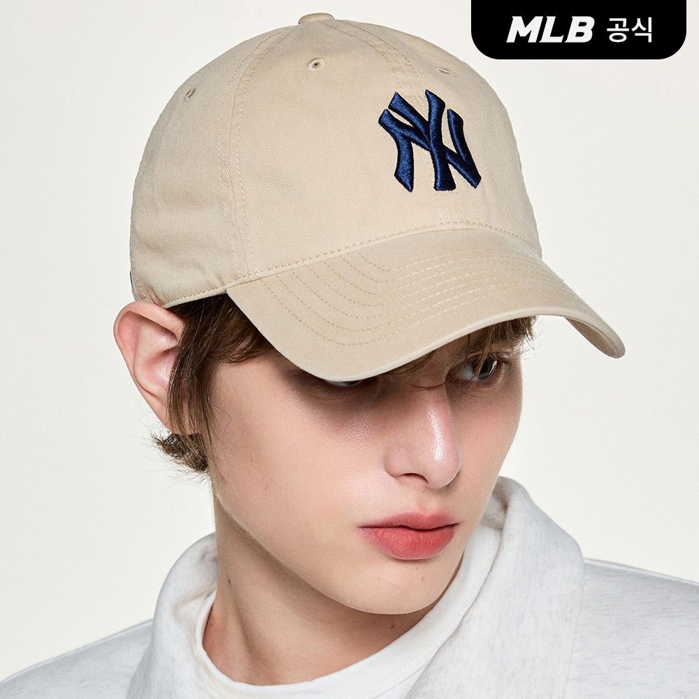 MLB [카리나PICK][공식] 공용 에이스 언스트럭쳐 볼캡 NY (Ptn.Beige) 3ACP6601N-50BGP