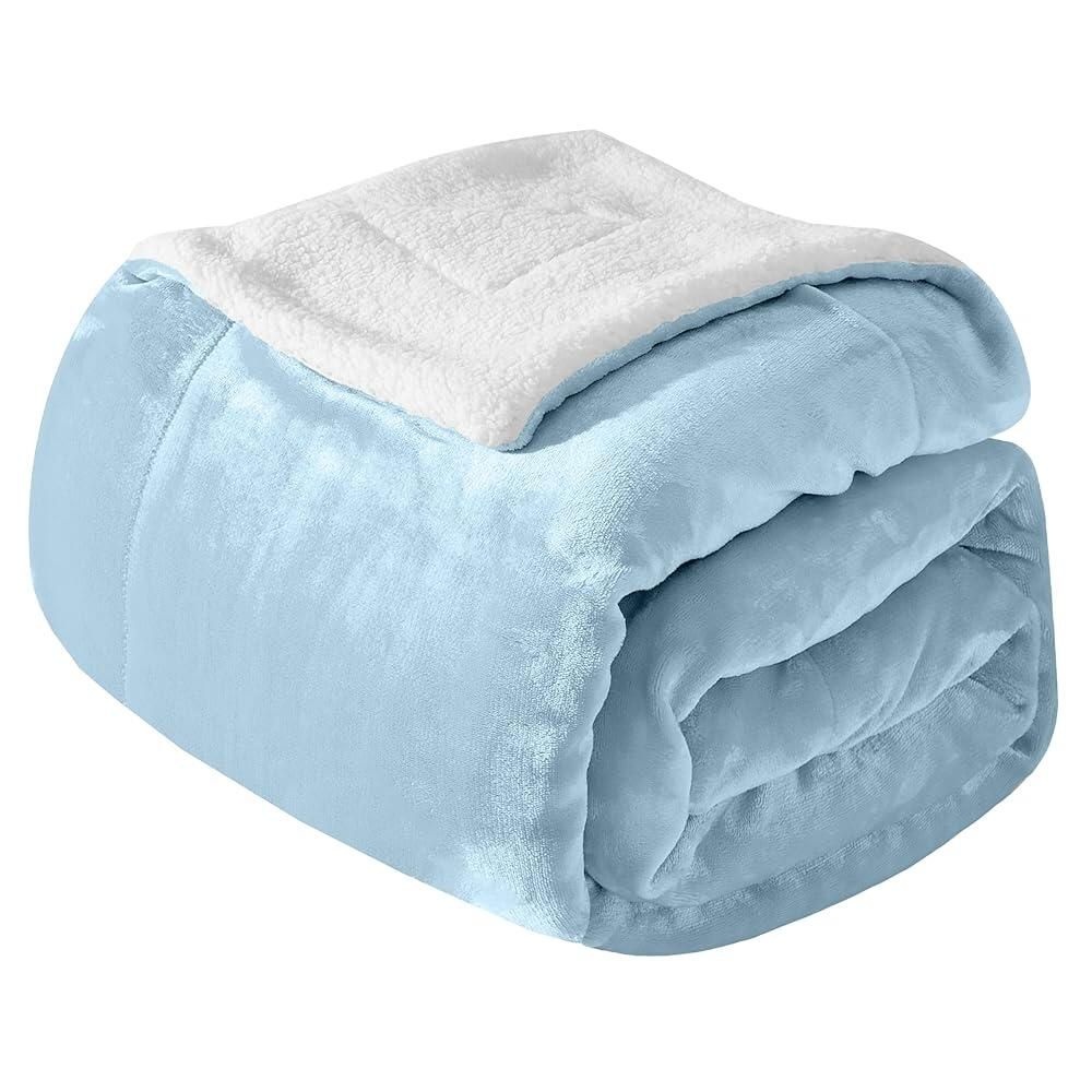 [해외] Mocassi 프리미엄 울트라 소프트 벨벳 터치 플란넬 플리스 셰르파 담요 - 따뜻하고 아늑한 양면 플러시 마이크로밍