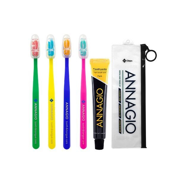 [보리보리]지오클린 안나지오 트래블패키지(구취케어 치약 50g 1개 + 칫솔 1개) 색상랜덤