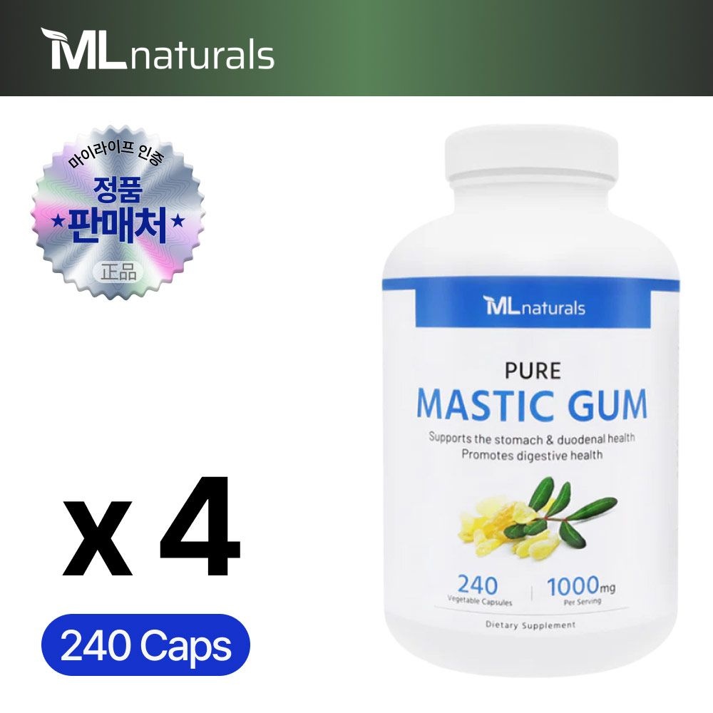 [해외] 마이라이프 내추럴스 마이라이프 매스틱검 1000mg 240캡슐 x4병