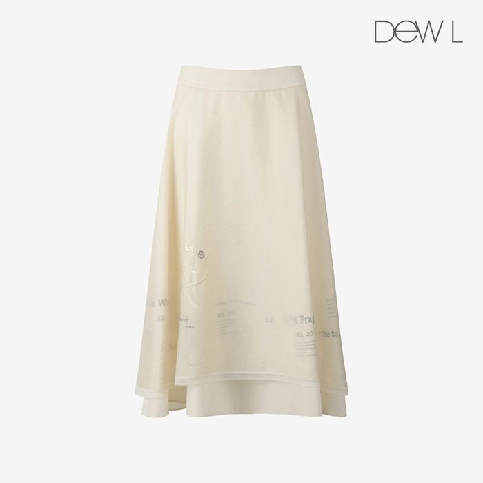 듀엘 여성 쉬폰 레이어드 프린팅 스커트 D252MSD052
