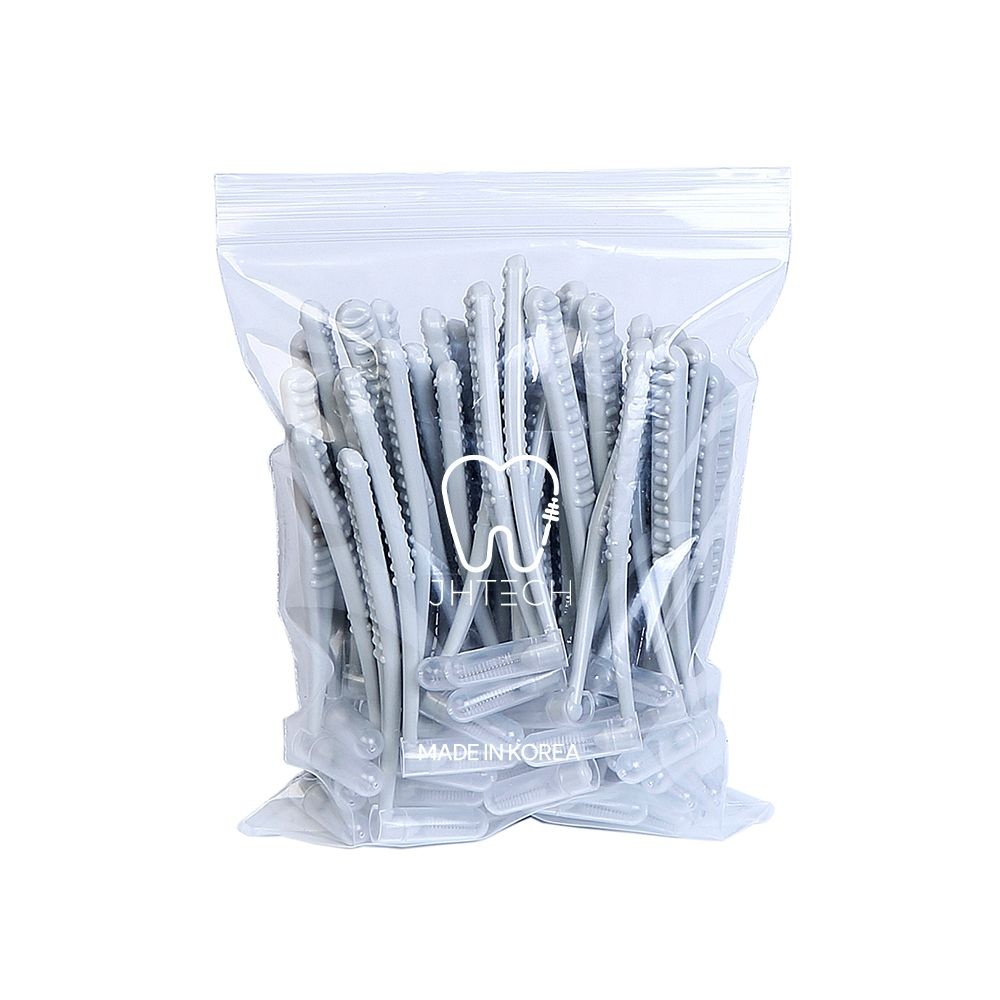 스마일브러쉬 상쾌한마무리 회색 L형 입 칫솔 주현테크 치간 M 1개 50개