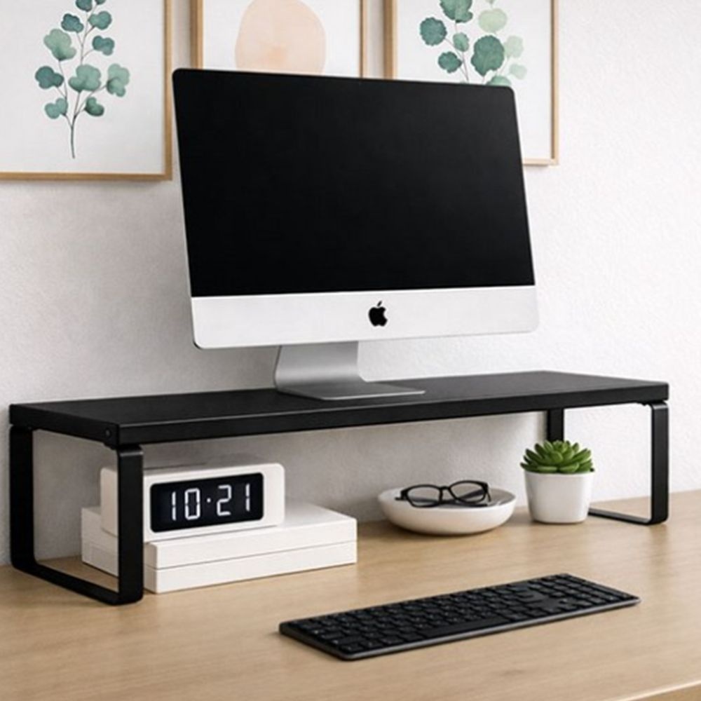 미니멀 디자인 모니터 받침대 3칼라 책상정리 컴퓨터 키보드수납 공간트레이 스탠드 선반