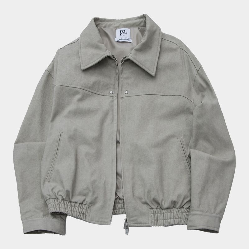 플레이스 스튜디오 스터드 포인트 인시전 오버핏 블루종 코튼 워크 집업 자켓 베이지 3775567 417326