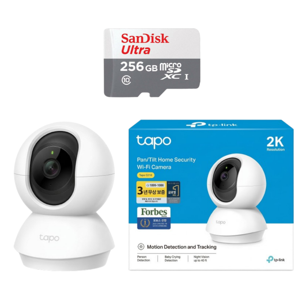 티피링크 티피링크 Tapo C210(TC71) 300만화소 가정용 카메라 + 256GB 홈캠 펫캠 아기 베이비캠 실시간 스마트폰 CCTV