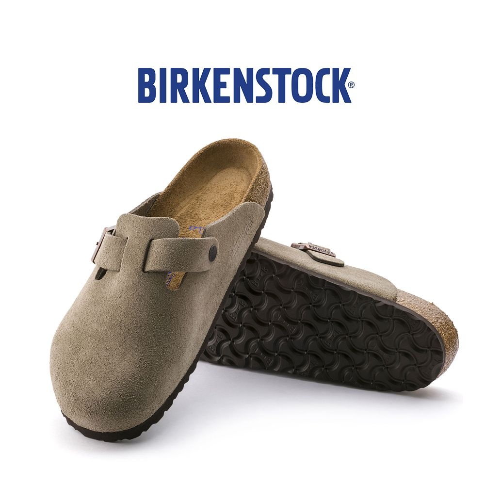 Birkenstock 보스턴 SFB 소프트 풋베드 스웨이드 타우페 토프 레귤러