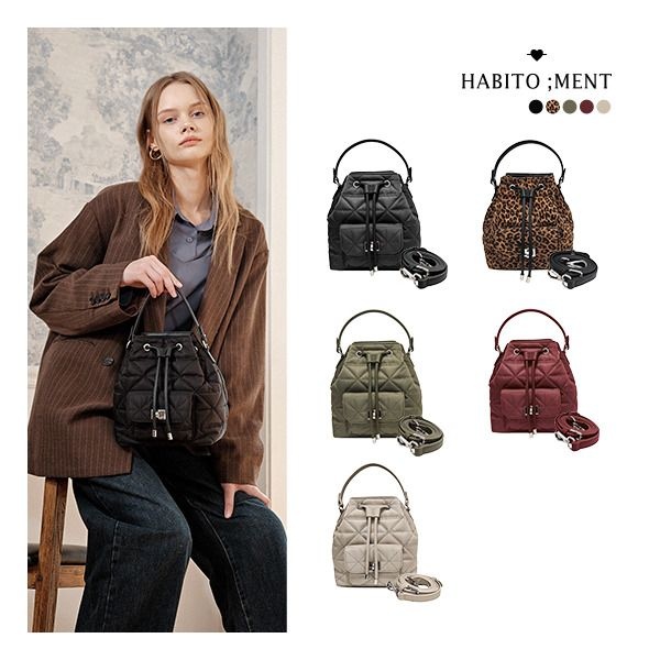 [아비투먼트] 소프트 퀼팅 버킷백