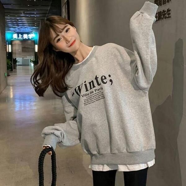 상세페이지참조 [오노마] ONM Winte 레이어드 여성 여자 그레이 기모 맨투맨