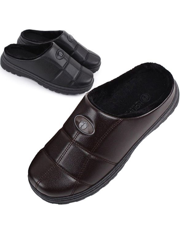 보그샷 보그샷 행텐 HT-358 남성용 기모안감 패딩 슬리퍼 겨울 털 슬리퍼