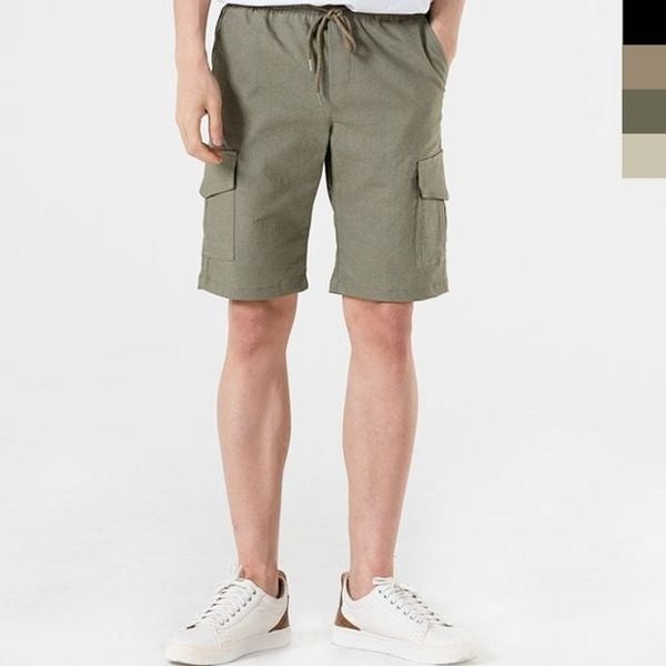 알티피아 남자 여름패션 데일리 심플 포켓 밴딩 카고 반바지 (W8F2E20)