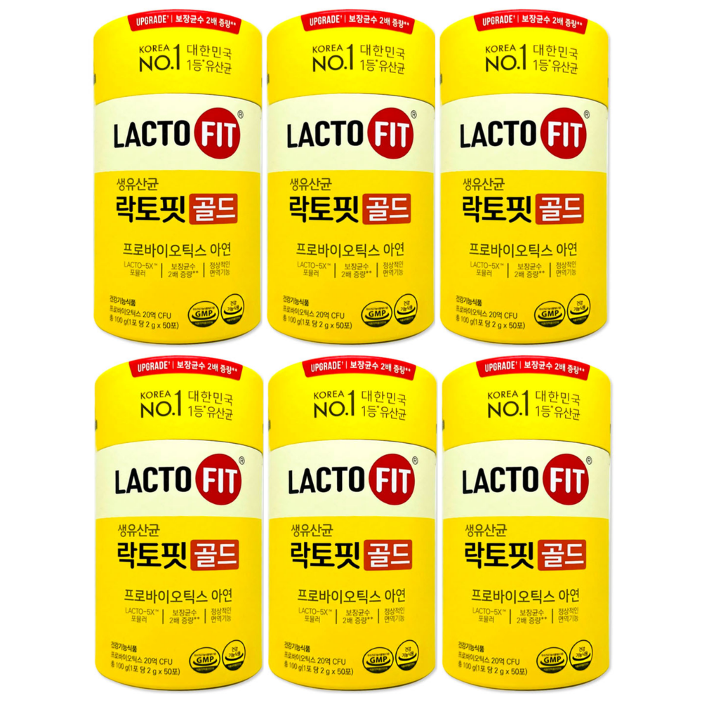 락토핏 정품 골드 생유산균 100g 50포X6개