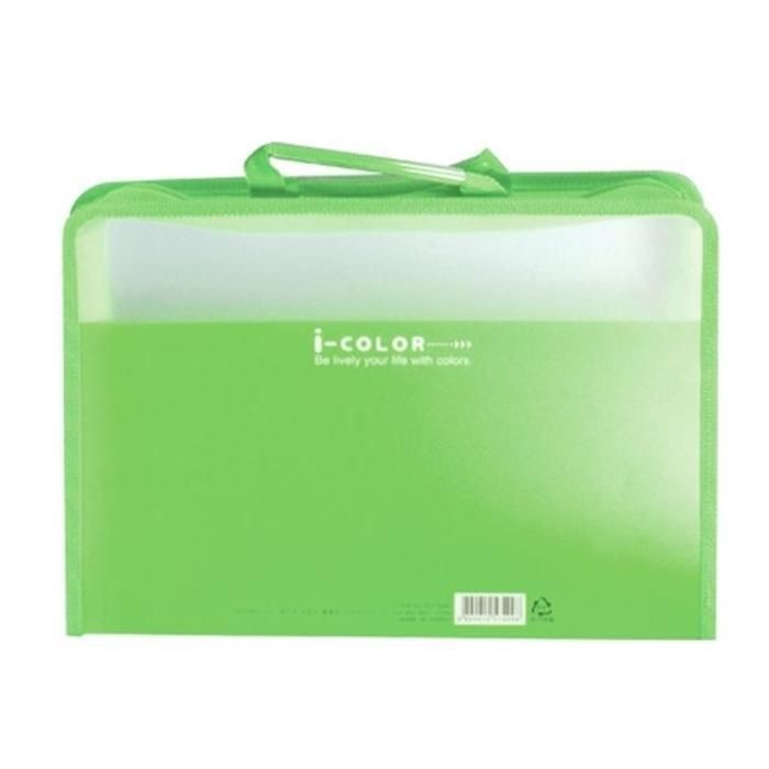 [패션플러스][주식회사 브이와이][JH9433P5_52CK]지퍼 화일 가방 손잡이 케이스 연두 A4 5cm (30612472A)