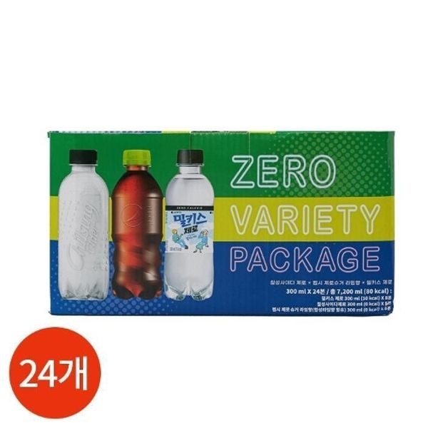 롯데칠성 제로 버라이어티 멀티팩 사이다 밀키스 펩시 300ml x 2...