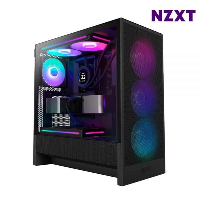 NZXT 미들타워 PC케이스 CPU쿨러 지원 H5 FLOW V2 RGB 블.랙