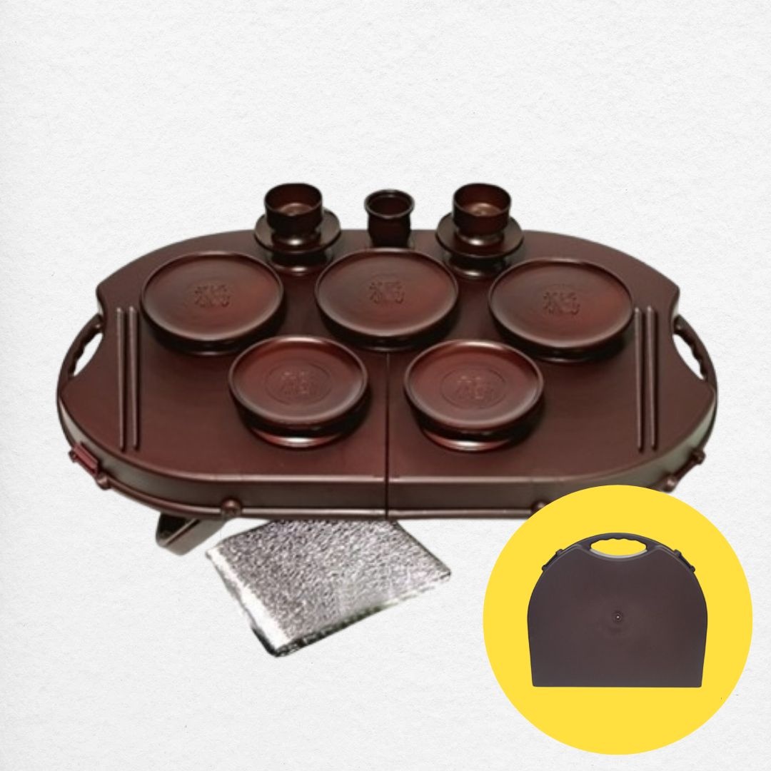 휴대용 제기세트 제수용품 14P 성묘 제사상 전통 제사 제기세트 국산 가방형