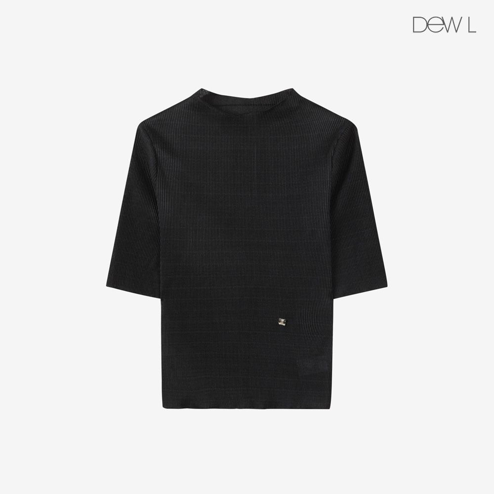 듀엘 플리츠 슬림핏 티셔츠 BK_D262MSM340
