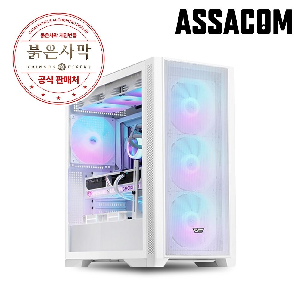 아싸컴 AMD 반본체_9800X3D+32GB+1TB_화이트/ B850 조립PC 게이밍컴퓨터 조립 본체