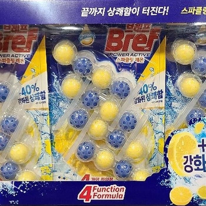 브레프 변기세정제 파워 액티브 변기 세정볼 50g 12개 코 스트코 화장실 클리너 레몬향 x2SET(SH)