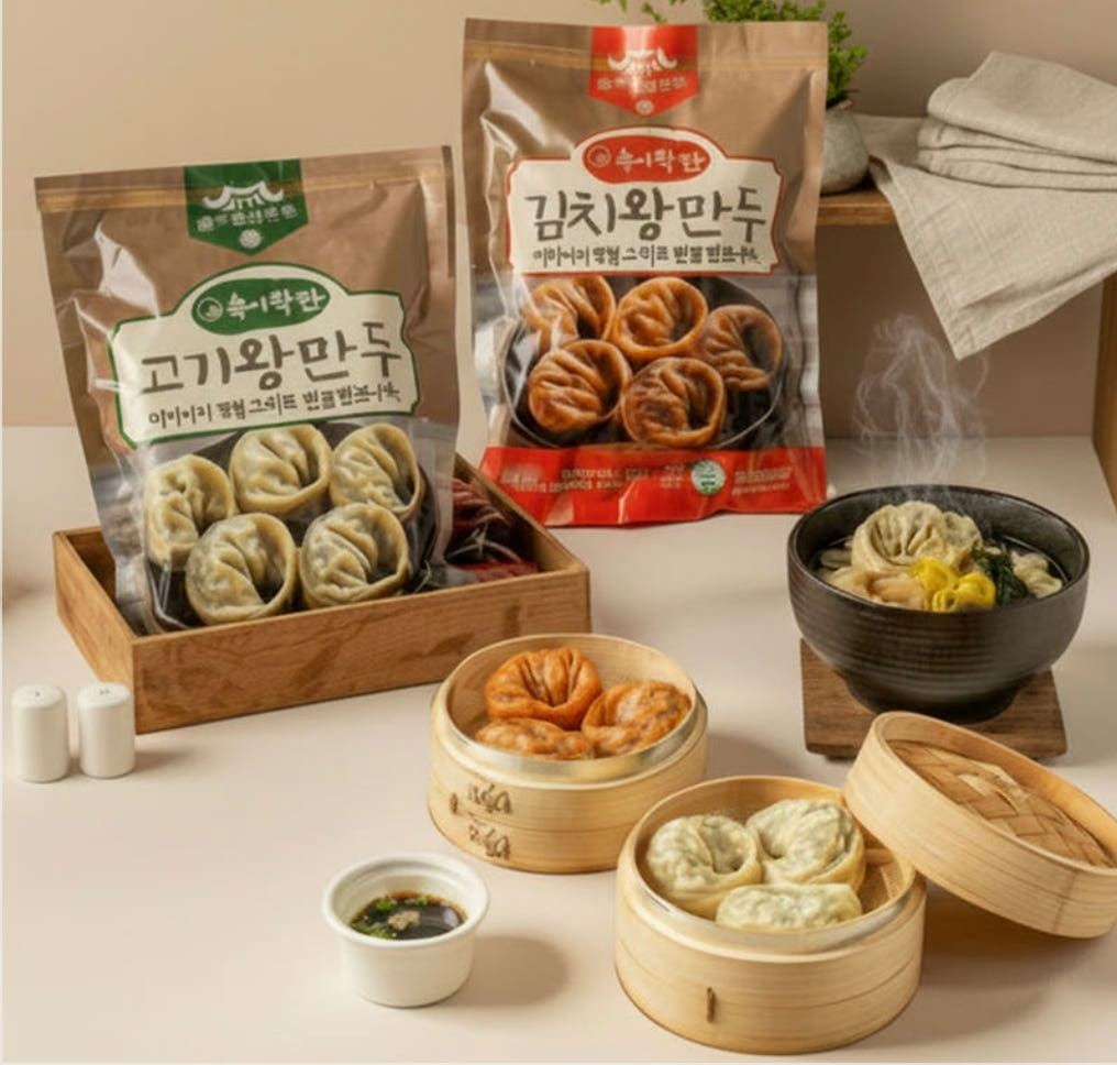 알로이에프앤비 전주한옥 만두 맛집 속이 꽉찬 국내산 김치왕만두 고기왕만두 1.05kg 2개