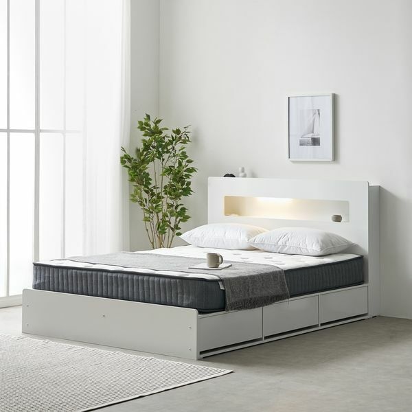 (현대Hmall) 히트가구 F41665 LED 벙커침대Q+포켓매트리스20cm