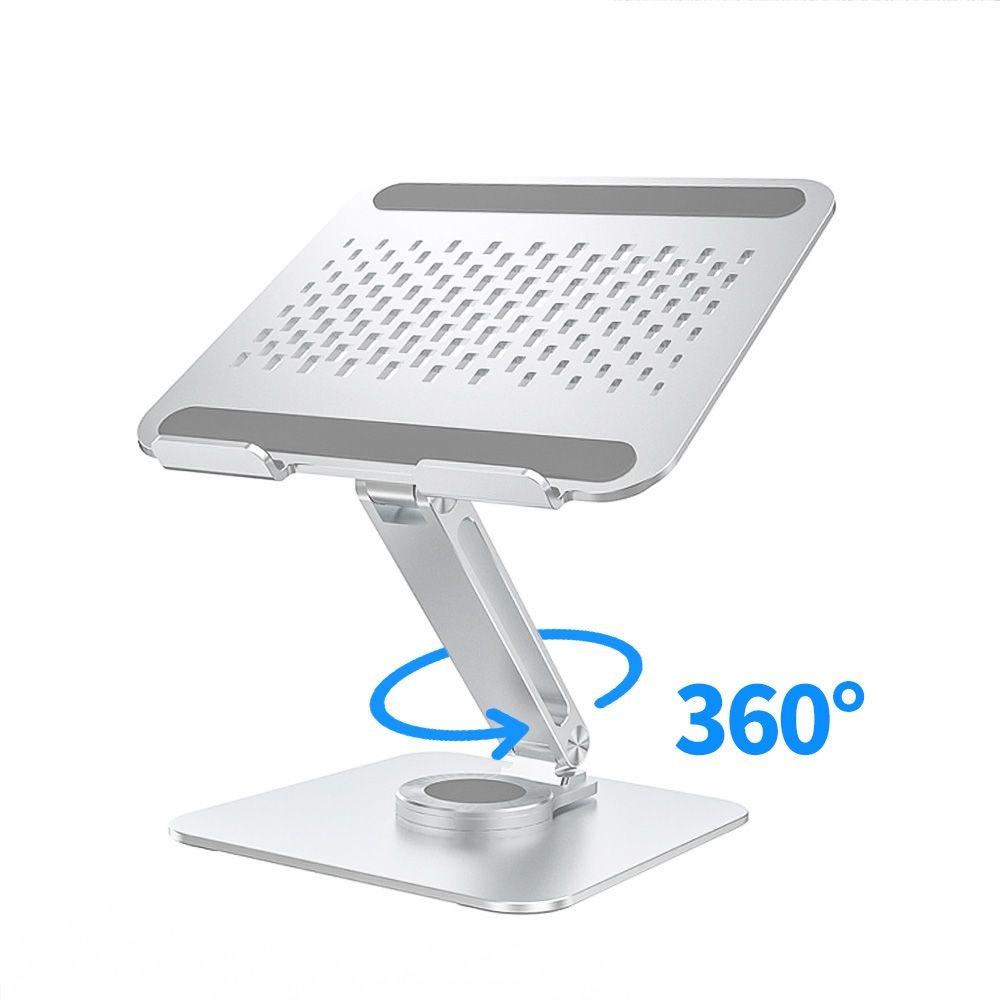 리예 360 회전 메탈 노트북 전용 거치대 (높이 각도 조절), 실버