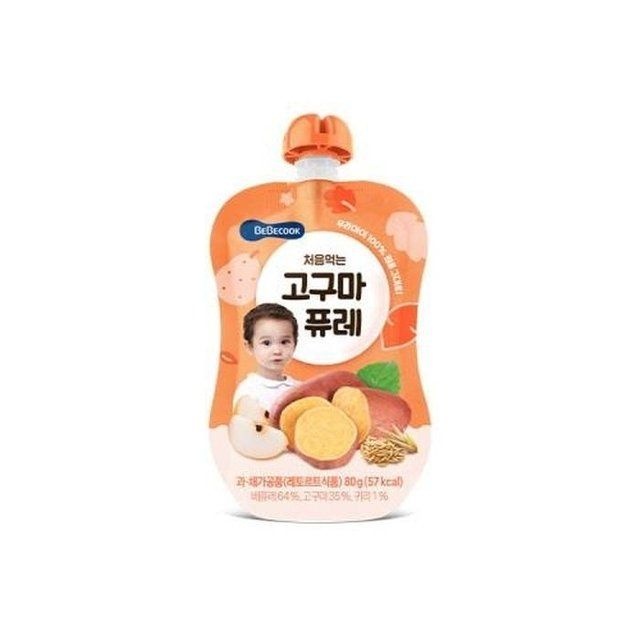 [유로메디] 베베쿡 처음먹는 고구마 퓨레 80g 유아 아기 이유식
