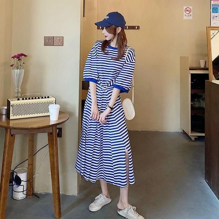 [패션플러스][주식회사 브이와이][JHM71044_55]트임 원피스 롱원피스 5부 2컬러 (33599887A)