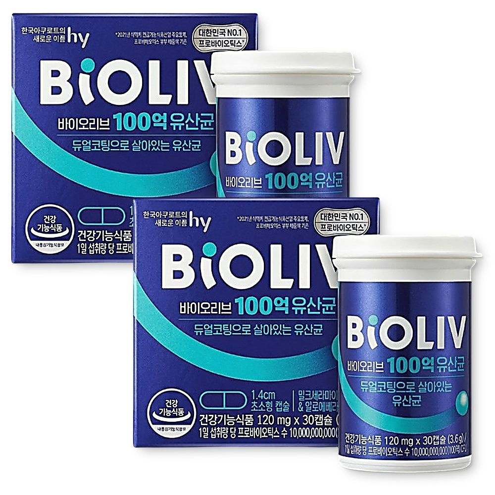 장건강 생유산균 바이오리브 100억 유산균 프로바이오틱스 2개