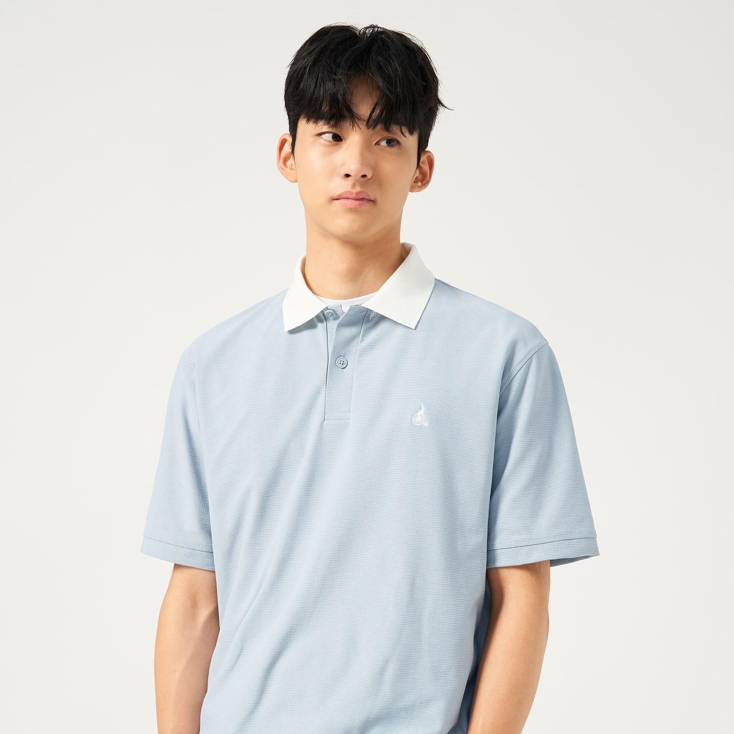 [롯데백화점] 빈폴 멘 [FW25]메쉬 배색 칼라넥 반소매 티셔츠 - 블루 BC5742C11P_LL LE1219786401