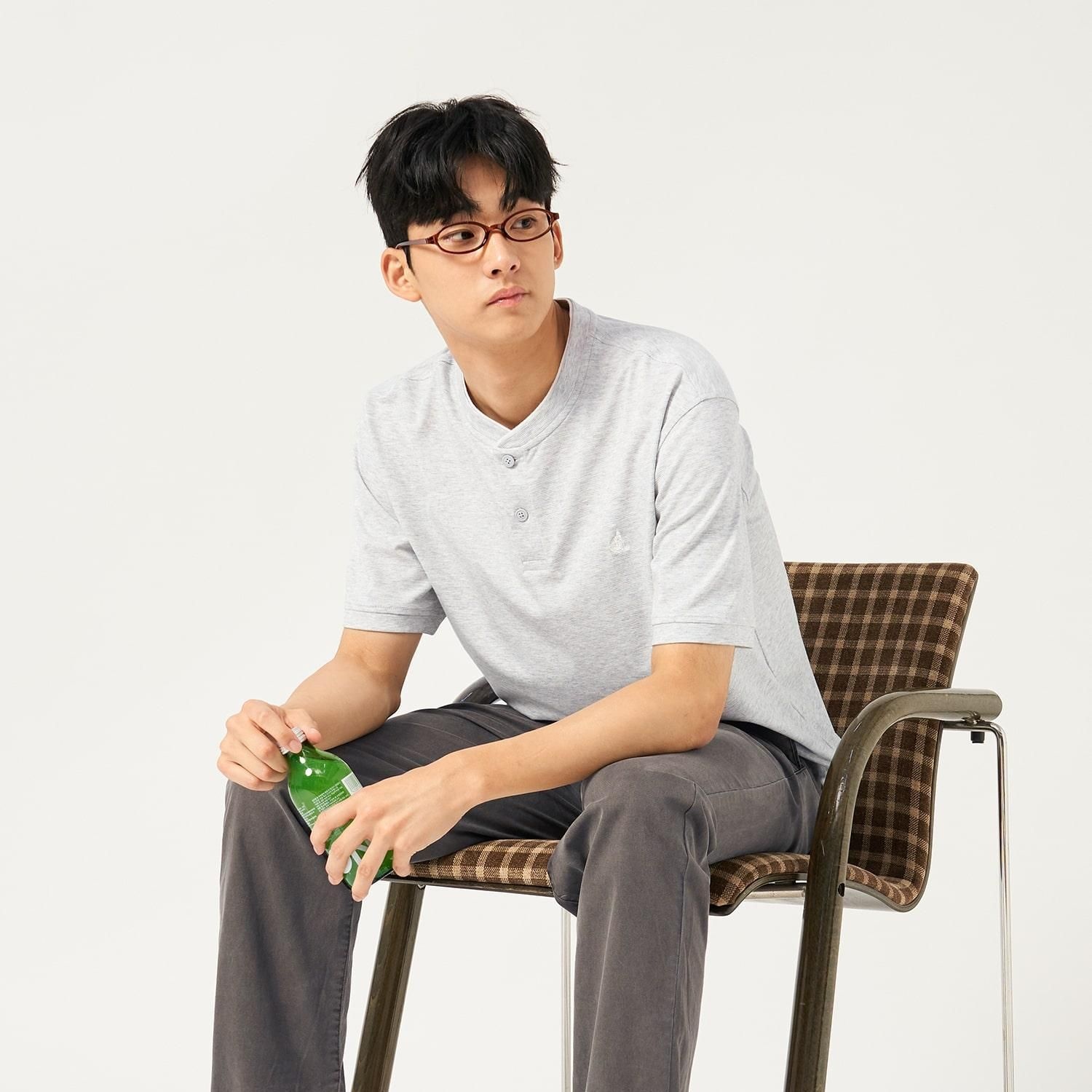 [롯데백화점] 빈폴 멘 [FW25]피케 헨리넥 반소매 티셔츠 - 라이트 그레이 BC5642C502_LL LE1219844796