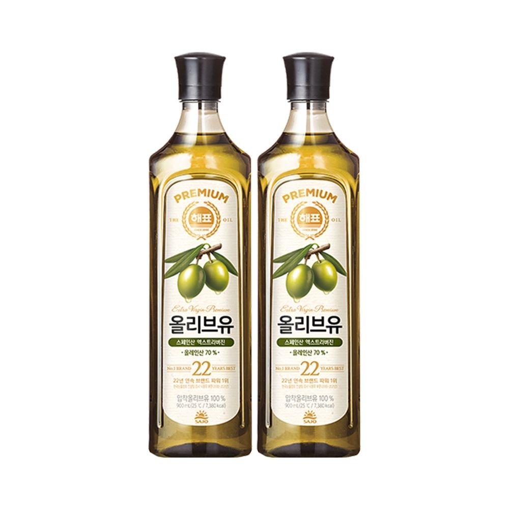 [온누리7%혜택]해표 올리브유 900ml x 2병