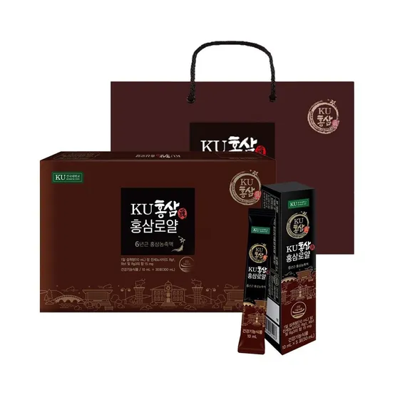 건국 6년근 KU 홍삼진 홍삼로얄스틱 10ml 30포 2박스