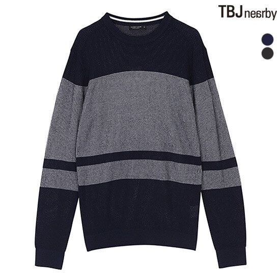 남성 조직변형 니트 풀오버 T181KT130P 1093492